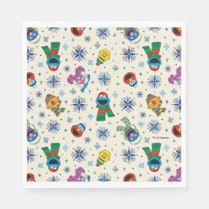 Sesame Street Christmas Snowflake Pattern Napkins