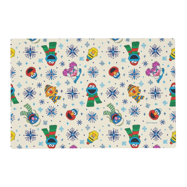 Sesame Street Christmas Snowflake Pattern Placemat (Front)