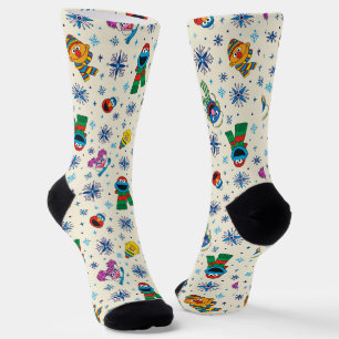 Sesame Street Christmas Snowflake Pattern Socks