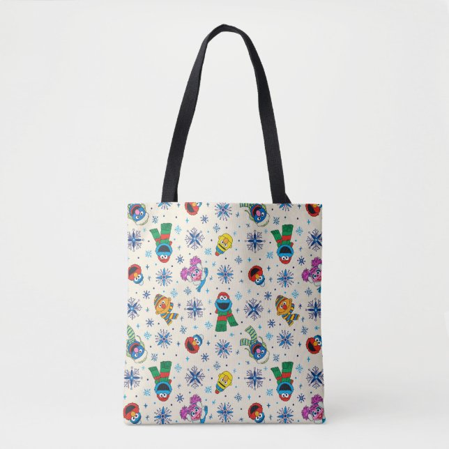 Sesame Street Christmas Snowflake Pattern Tote Bag (Front)
