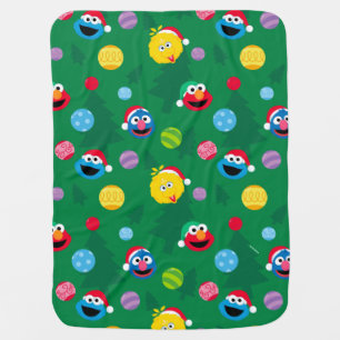 Sesame Street Christmas Tree Pattern Baby Blanket
