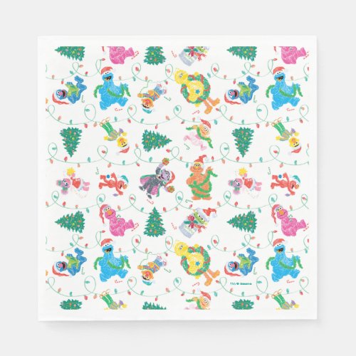 Sesame Street Christmas Tree Pattern Napkins