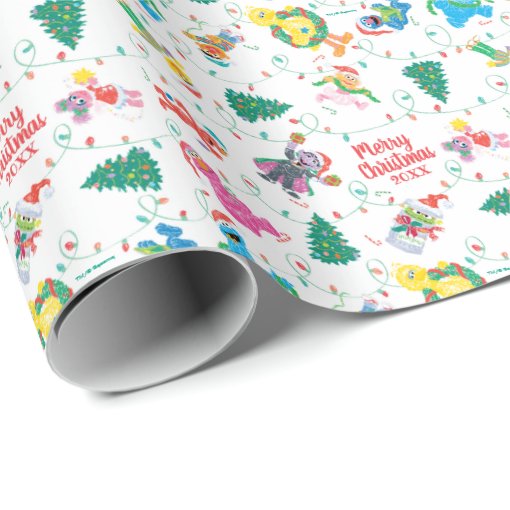 Sesame Street Christmas Tree Pattern Wrapping Paper | Zazzle