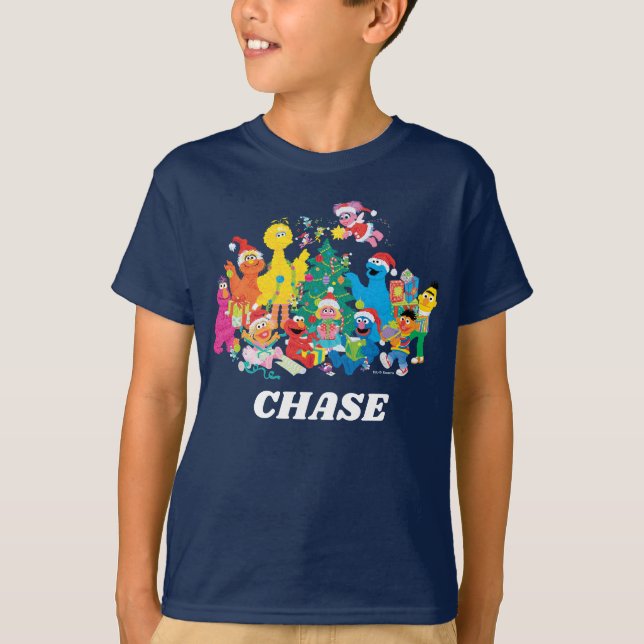 Sesame Street | Christmas with the Whole Gang T-Shirt (Front)