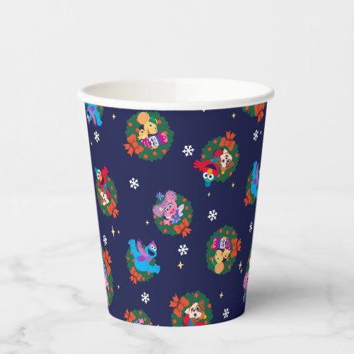 Sesame Street Christmas Wreath Pattern Paper Cups