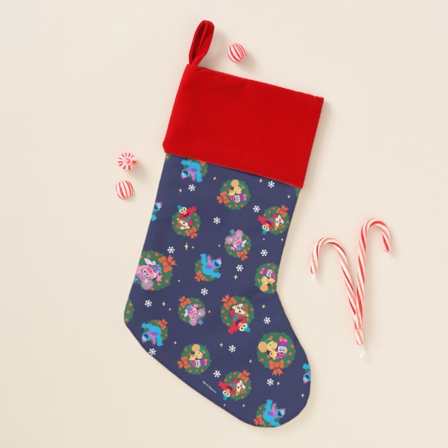 Sesame Street Christmas Wreath Pattern Stocking (Front)
