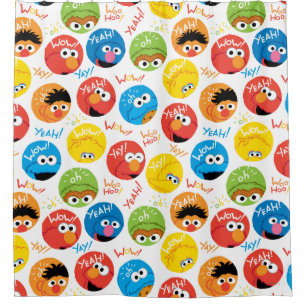 Sesame Street Circle Character Pattern Shower Curtain