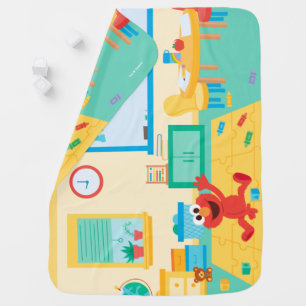 Sesame Street Classroom Scene Baby Blanket