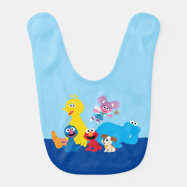 Sesame Street | Colorful Sesame Street Pals Baby Bib (Front)