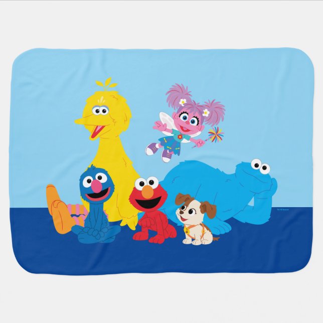 Sesame Street | Colorful Sesame Street Pals Baby Blanket (Horizontal)