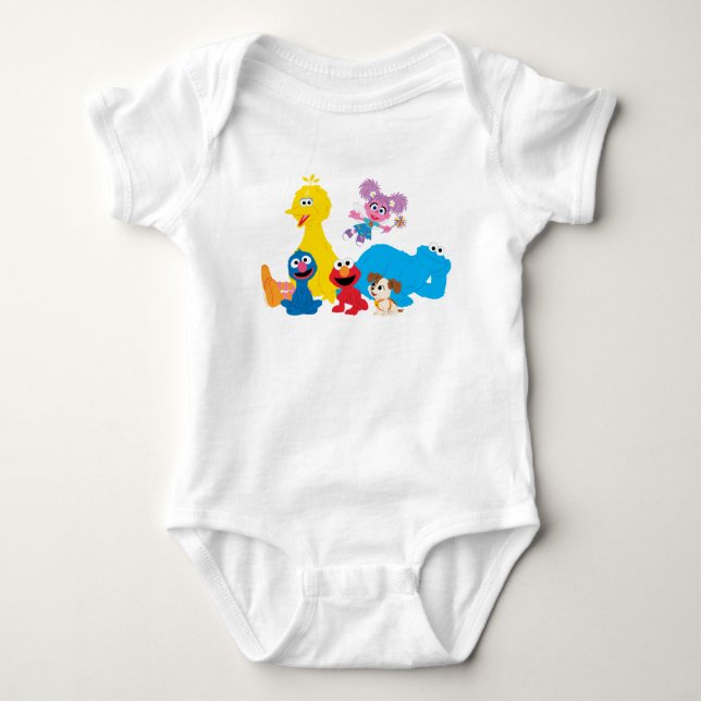 Sesame Street | Colorful Sesame Street Pals Baby Bodysuit (Front)