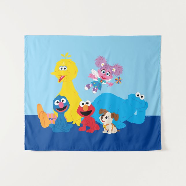 Sesame Street | Colorful Sesame Street Pals Tapestry (Front (Horizontal))