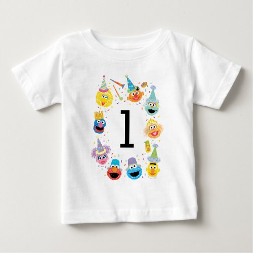Sesame Street Confetti Birthday Baby T_Shirt