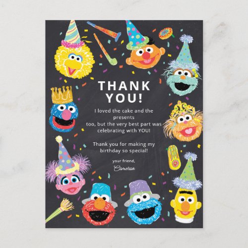 Sesame Street Confetti Happy Birthday Postcard