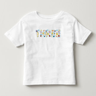 Sesame Street Confetti Pattern Third Birthday Toddler T-shirt