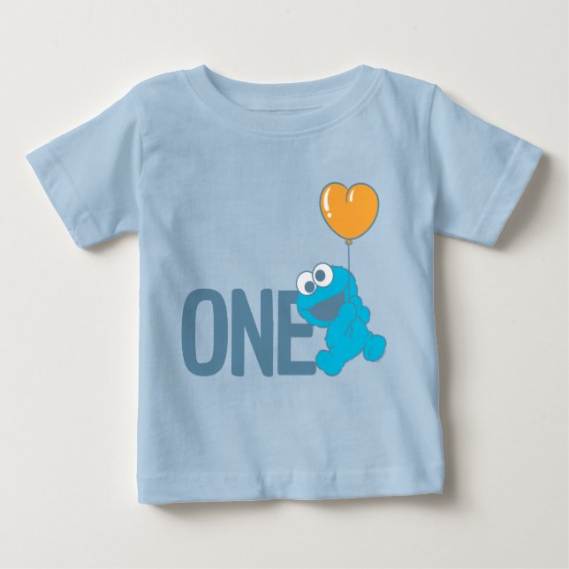 Sesame Street | Cookie Monster 1st Birthday Baby T-Shirt (Front)