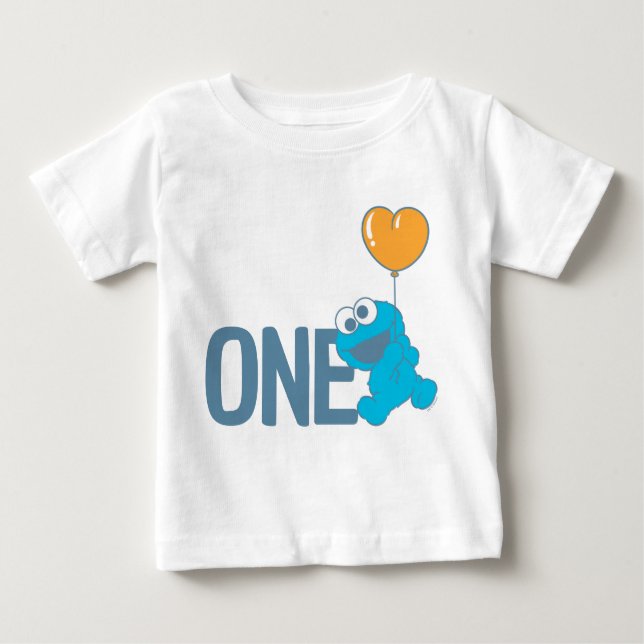 Sesame Street | Cookie Monster 1st Birthday Baby T-Shirt (Front)