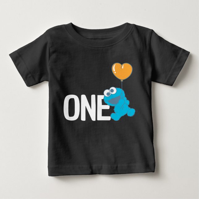 Sesame Street | Cookie Monster 1st Birthday Baby T-Shirt (Front)