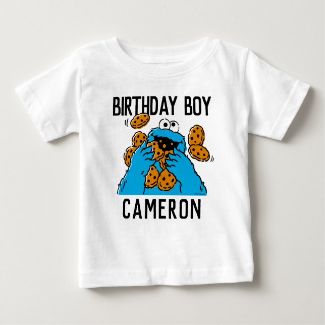 Sesame Street | Cookie Monster 1st Birthday Baby T-Shirt (Front)