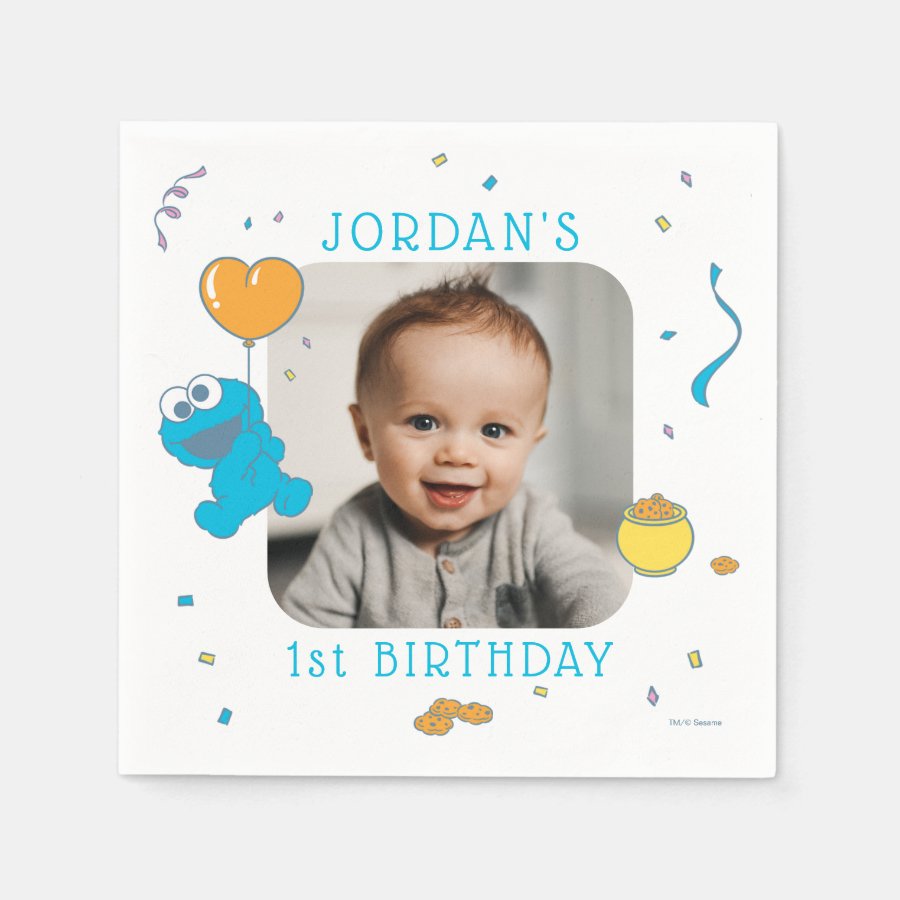 Sesame Street | Cookie Monster 1st Birthday Napkins