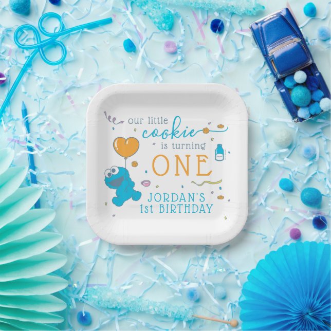 Sesame Street | Cookie Monster 1st Birthday Paper Plates (Party)