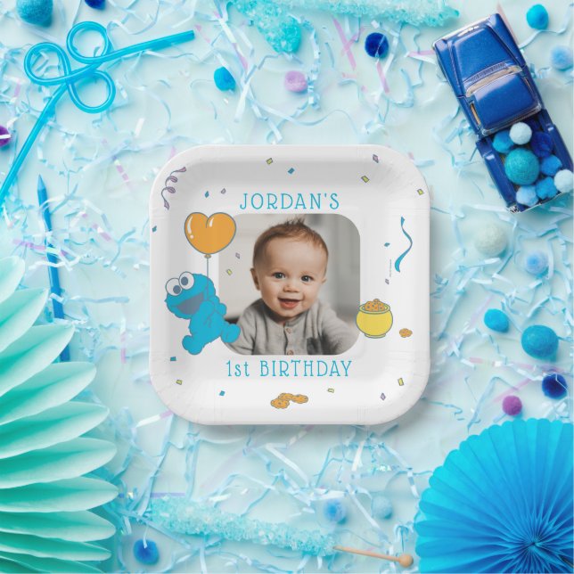 Sesame Street | Cookie Monster 1st Birthday Paper Plates (Party)