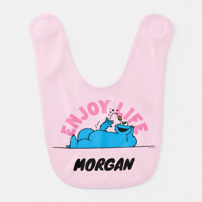 Sesame Street | Cookie Monster | Add Your Name Baby Bib (Front)