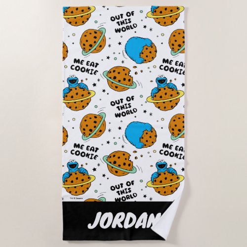Sesame Street  Cookie Monster  Add Your Name Beach Towel