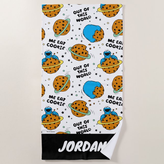 Sesame Street | Cookie Monster | Add Your Name Beach Towel (Front)