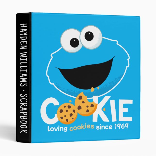 Sesame Street | Cookie Monster | Add Your Text 3 Ring Binder (Front/Spine)