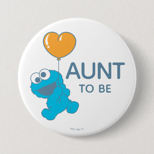 Sesame Street Cookie Monster Baby Shower Aunt Button