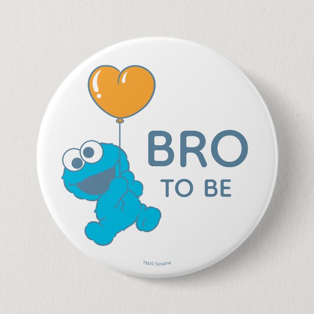 Sesame Street | Cookie Monster Baby Shower Brother Button (Front)