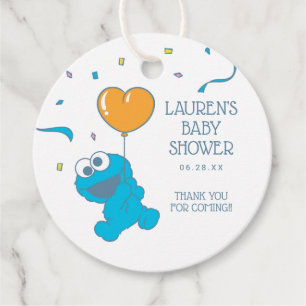 Sesame Street Cookie Monster Baby Shower Favor Tags