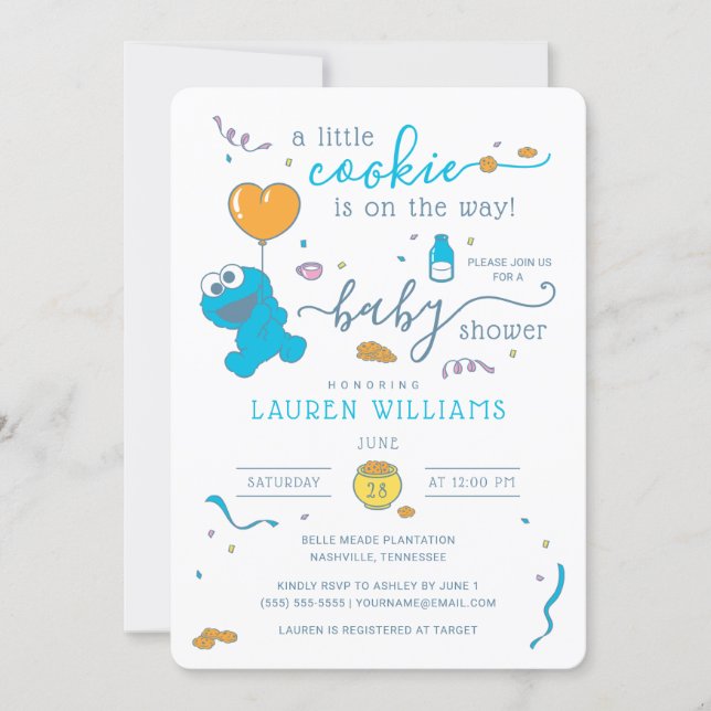 Sesame Street | Cookie Monster Baby Shower Invitation