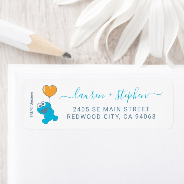 Sesame Street | Cookie Monster Baby Shower Label (Insitu)