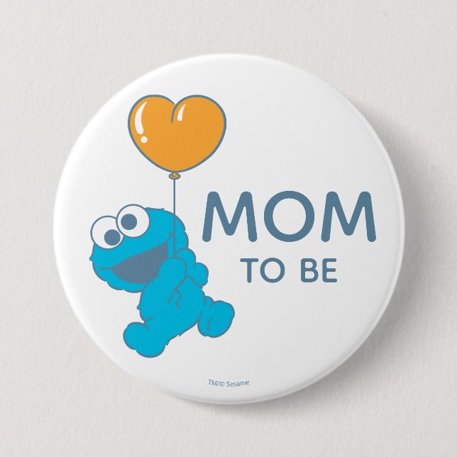 Sesame Street | Cookie Monster Baby Shower Mom Button (Front)