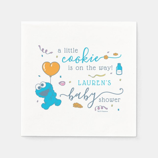 Sesame Street | Cookie Monster Baby Shower Napkins (Front)