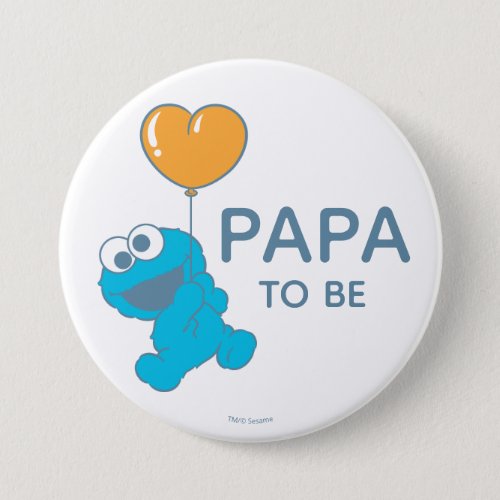 Sesame Street  Cookie Monster Baby Shower Papa Button