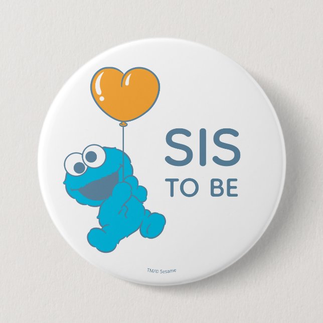Sesame Street | Cookie Monster Baby Shower Sister Button (Front)