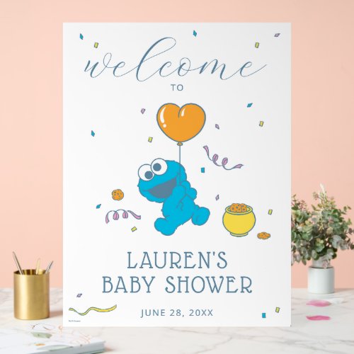 Sesame Street  Cookie Monster Baby Shower Welcome Acrylic Sign