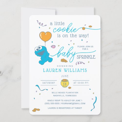 Sesame Street  Cookie Monster Baby Sprinkle Invitation