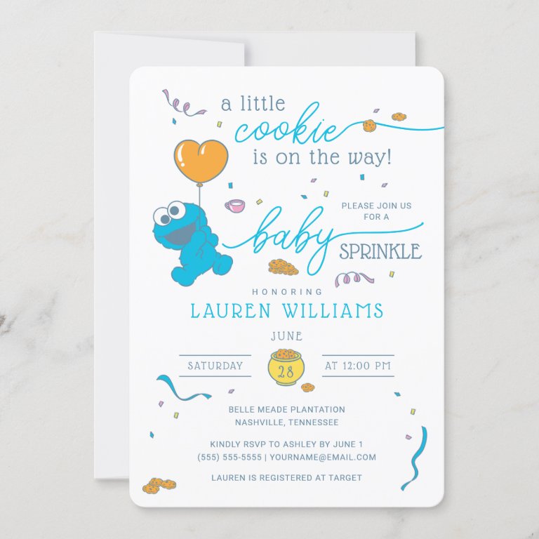 Sesame Street | Cookie Monster Baby Sprinkle Invitation