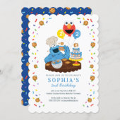 Sesame Street | Cookie Monster Birthday Cake  Invitation (Front/Back)