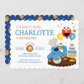 Sesame Street | Cookie Monster Birthday Cake Invitation (Front/Back)