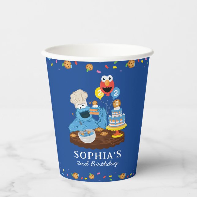 Sesame Street | Cookie Monster Birthday Cake Paper Cups (Front)
