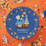 Sesame Street | Cookie Monster Birthday Cake Paper Plates<br><div class="desc">Celebration your birthday with these fun birthday paper plates featuring Cookie Monster baking a chocolate chip cookie cake. Complete with a fun cookie and confetti border. Personalize by adding your child's age and name.</div>