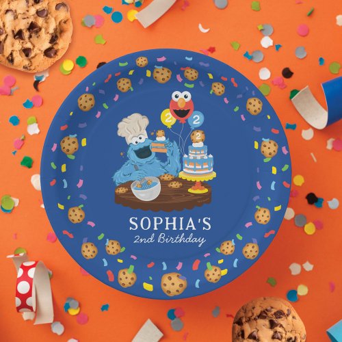 Sesame Street  Cookie Monster Birthday Cake Paper Plates