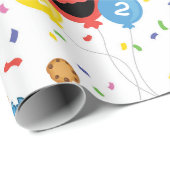 Sesame Street Cookie Monster Birthday Cake Pattern Wrapping Paper (Roll Corner)