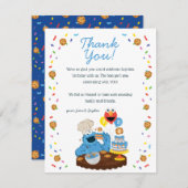 Sesame Street Cookie Monster Birthday Cake Thank You Card (Front/Back)