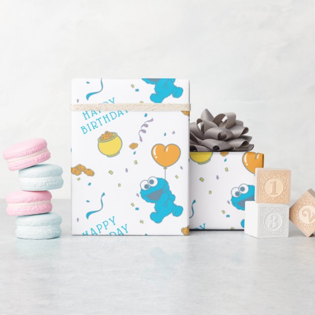 Sesame Street | Cookie Monster Birthday Wrapping Paper (Baby Shower)